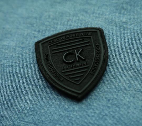 custom felt patch with rubber metal logo