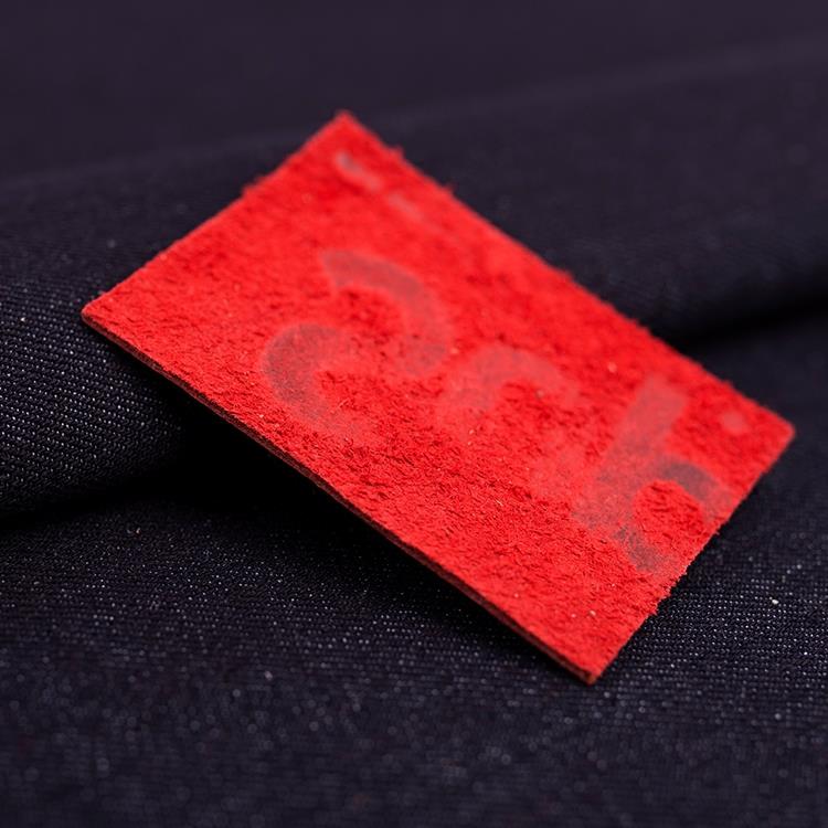 low price printing and debossed leather patch for garment