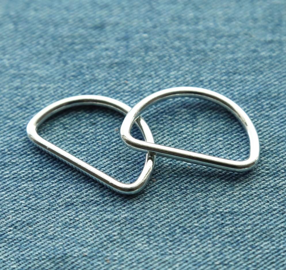 Silver Loop Ring Hooks Metal D Shape D Ring Belt Buckles