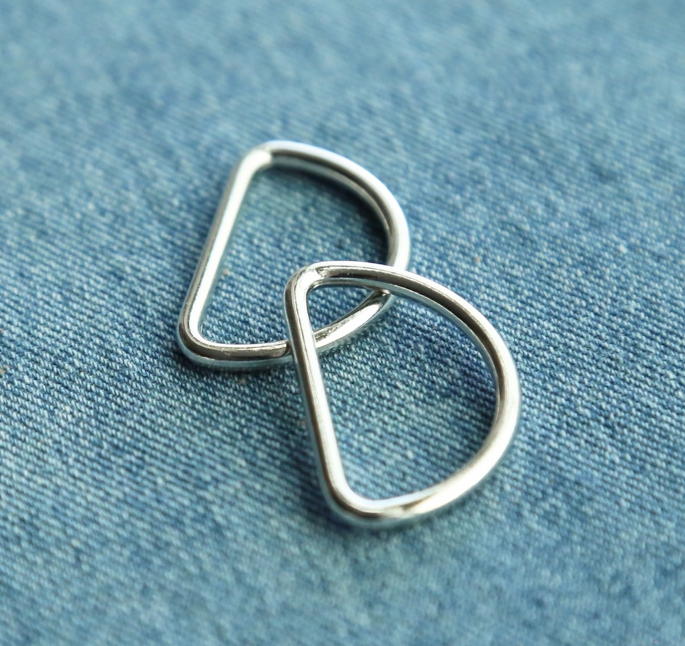 Small zinc alloy metal buckle d shape ring for bag making hardware