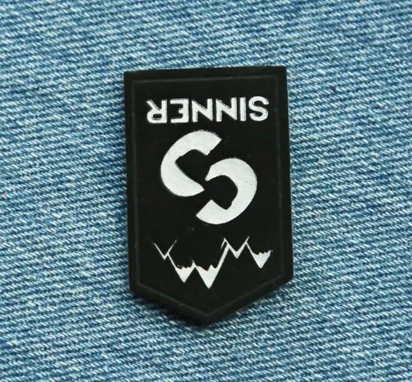 Hot Stamp Silver Foil PU Leather Label