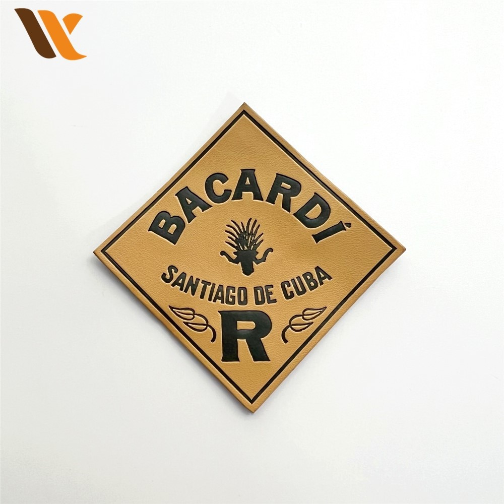 Custom Club Diamond Yellow Pu Leather Label