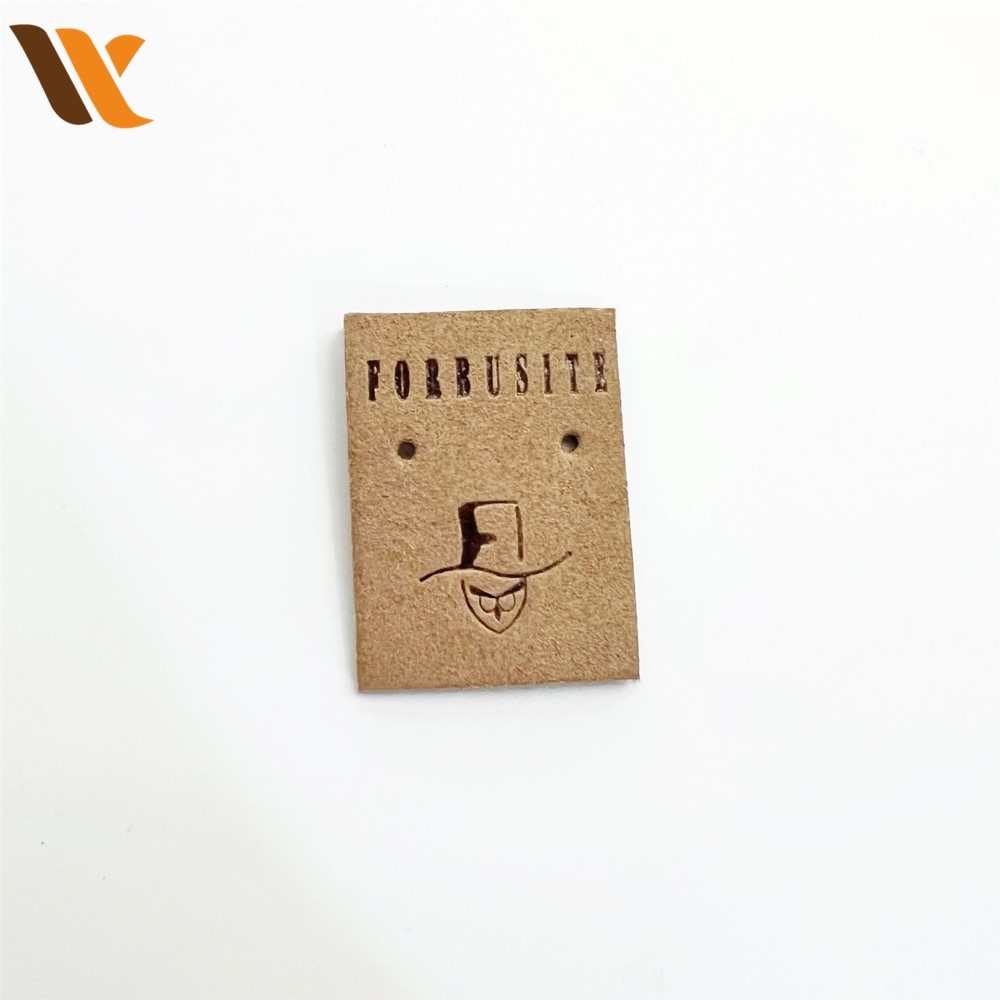 Custom Microfiber Leather Label With Holes 2