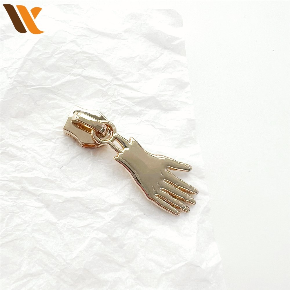 Wholesale Hand Shaped Golden Zipper Puller 2
