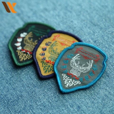 Customized shape Woven patch/Embroidered badge for clothing