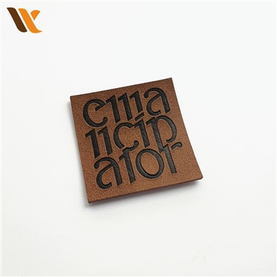 Embossed Logo Heat Press Leather Tag Label